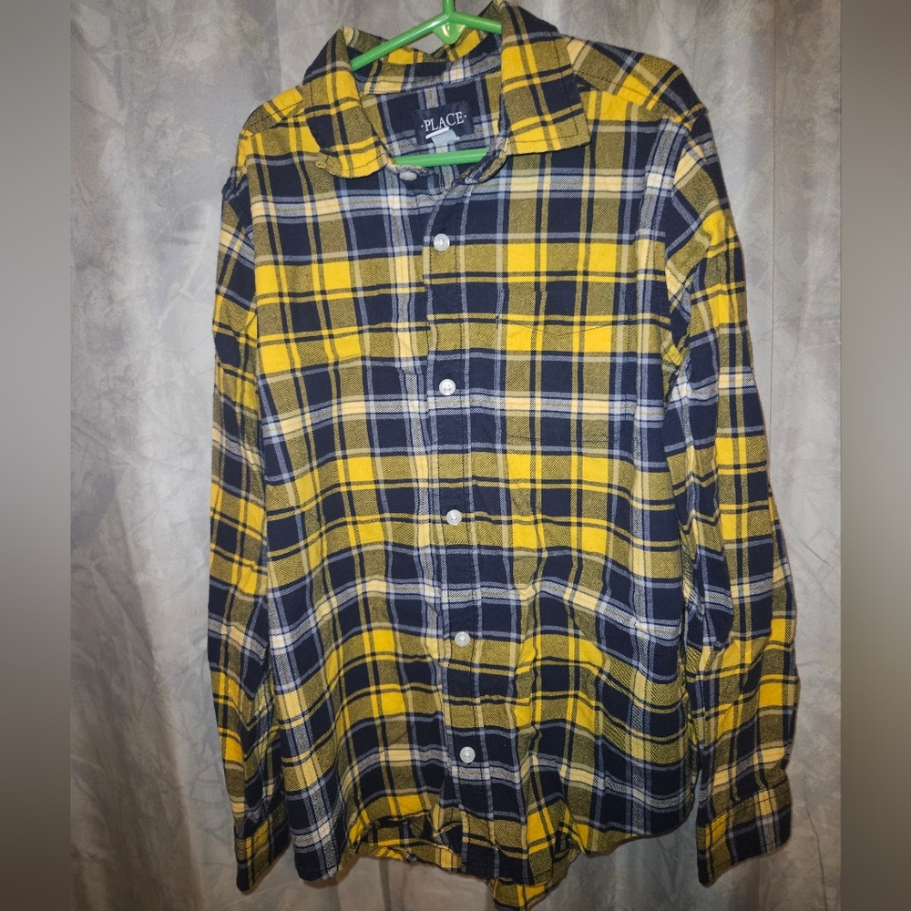 The Children's Place Yellow and Blue Plaid Kid's Shirt